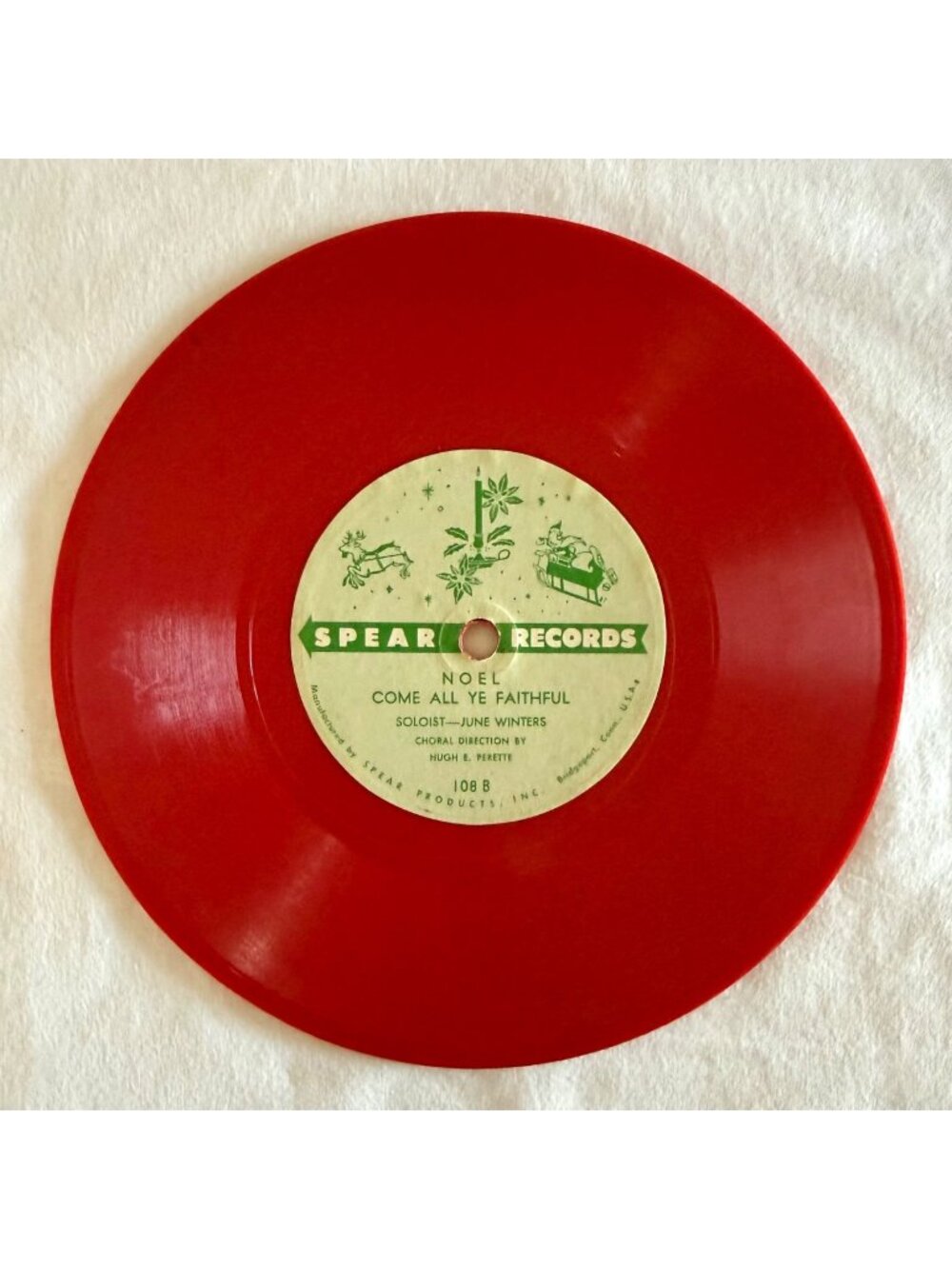 Vintage Spear Records Christmas Jingle Bells Red Childrens Record Early 1950s - Picture 1 of 12